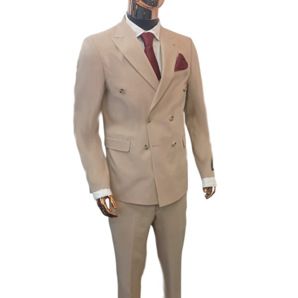 Dark beige double breasted